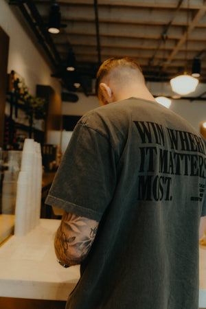 Win Where It Matters Most Tee | Vintage Washed Grey